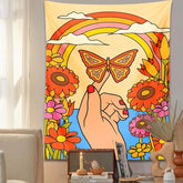 Hand mit Schmetterling Indie Art Wandbehang